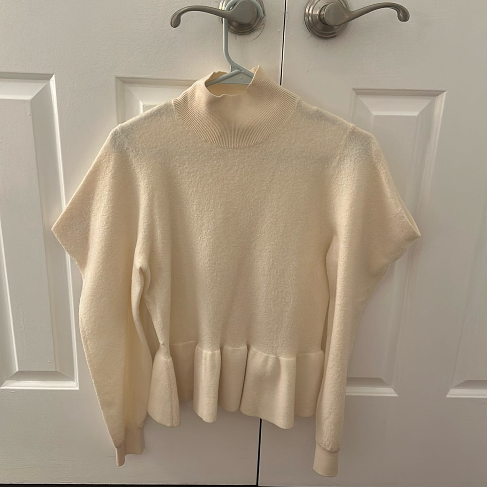 Ulla Johnson Cream Peplum Sweater